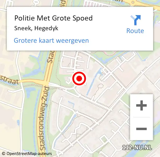 Locatie op kaart van de 112 melding: Politie Met Grote Spoed Naar Sneek, Hegedyk op 20 december 2024 12:10