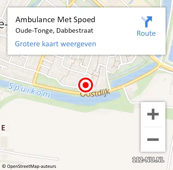 Locatie op kaart van de 112 melding: Ambulance Met Spoed Naar Oude-Tonge, Dabbestraat op 20 december 2024 12:32