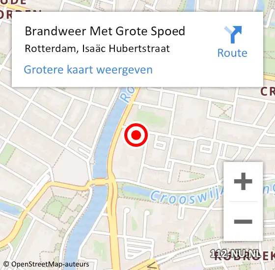 Locatie op kaart van de 112 melding: Brandweer Met Grote Spoed Naar Rotterdam, Isaäc Hubertstraat op 20 december 2024 12:50