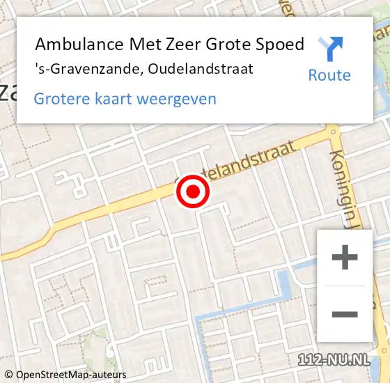 Locatie op kaart van de 112 melding: Ambulance Met Zeer Grote Spoed Naar 's-Gravenzande, Oudelandstraat op 20 december 2024 13:15