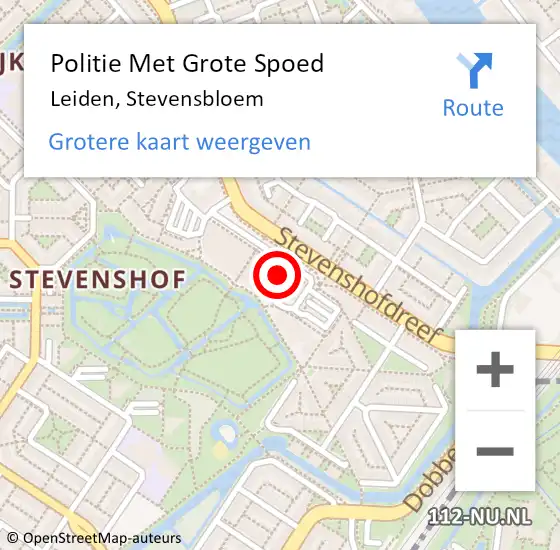 Locatie op kaart van de 112 melding: Politie Met Grote Spoed Naar Leiden, Stevensbloem op 20 december 2024 13:26