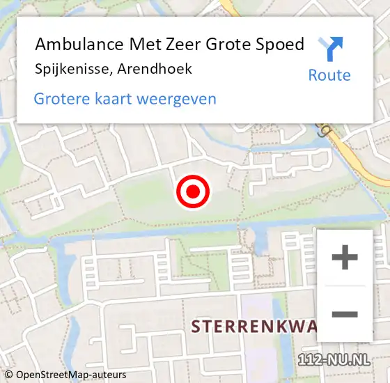 Locatie op kaart van de 112 melding: Ambulance Met Zeer Grote Spoed Naar Spijkenisse, Arendhoek op 20 december 2024 13:27