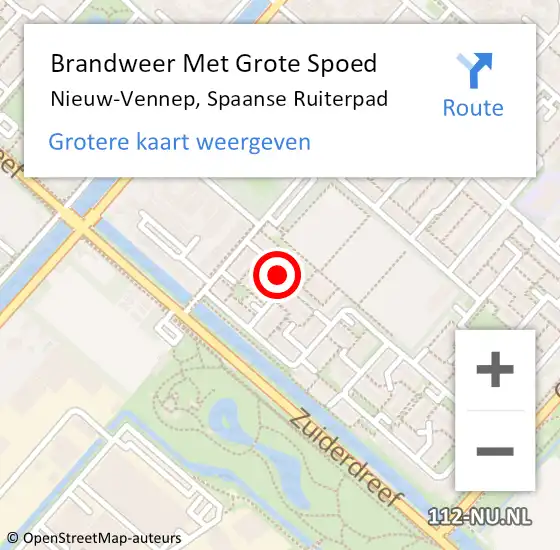 Locatie op kaart van de 112 melding: Brandweer Met Grote Spoed Naar Nieuw-Vennep, Spaanse Ruiterpad op 20 december 2024 13:27