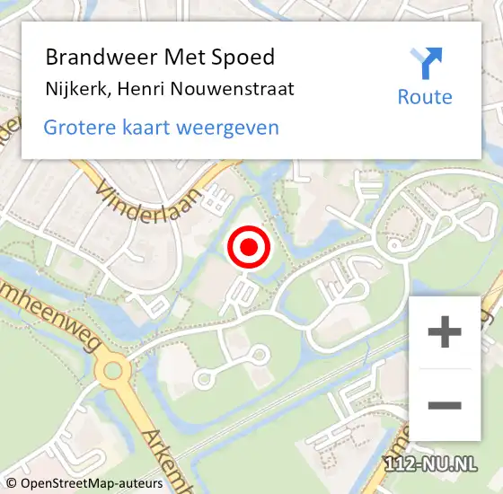 Locatie op kaart van de 112 melding: Brandweer Met Spoed Naar Nijkerk, Henri Nouwenstraat op 20 december 2024 13:39