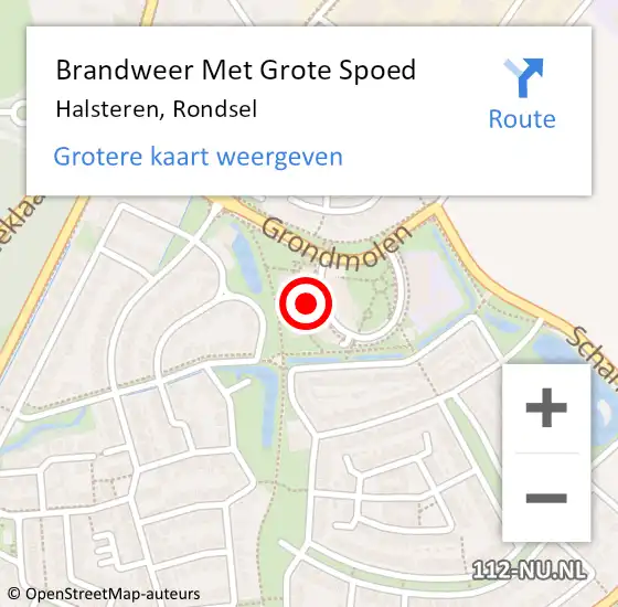 Locatie op kaart van de 112 melding: Brandweer Met Grote Spoed Naar Halsteren, Rondsel op 20 december 2024 13:41