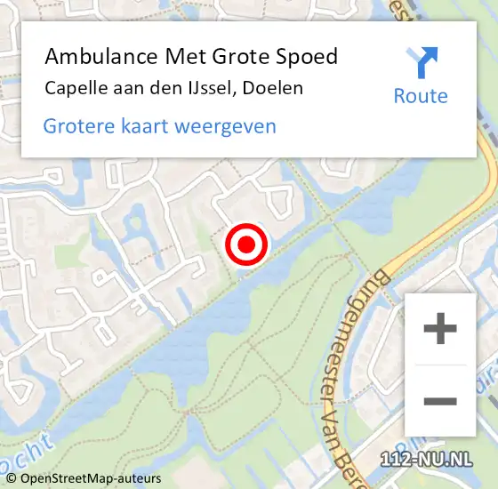 Locatie op kaart van de 112 melding: Ambulance Met Grote Spoed Naar Capelle aan den IJssel, Doelen op 20 december 2024 14:17