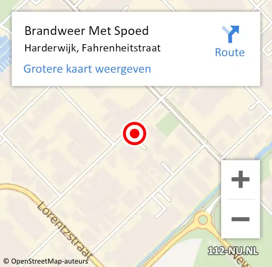 Locatie op kaart van de 112 melding: Brandweer Met Spoed Naar Harderwijk, Fahrenheitstraat op 20 december 2024 14:41