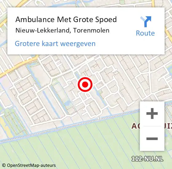 Locatie op kaart van de 112 melding: Ambulance Met Grote Spoed Naar Nieuw-Lekkerland, Torenmolen op 20 december 2024 14:41