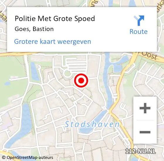 Locatie op kaart van de 112 melding: Politie Met Grote Spoed Naar Goes, Bastion op 20 december 2024 14:53