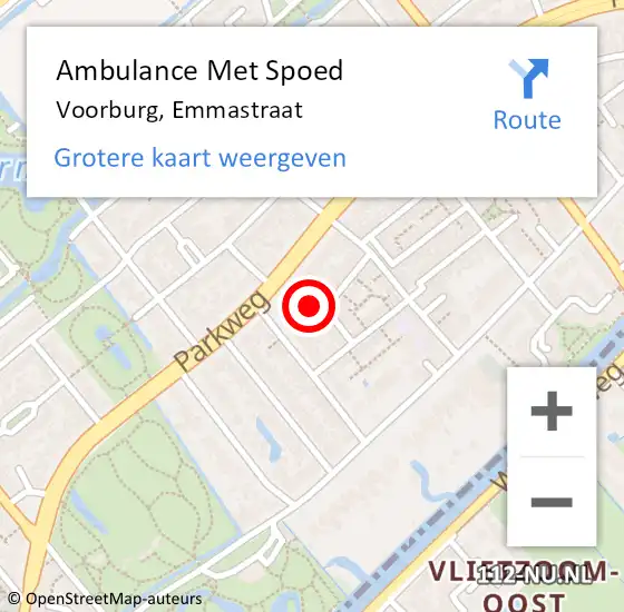 Locatie op kaart van de 112 melding: Ambulance Met Spoed Naar Voorburg, Emmastraat op 20 december 2024 15:13