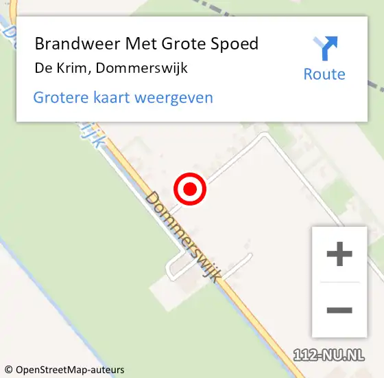 Locatie op kaart van de 112 melding: Brandweer Met Grote Spoed Naar De Krim, Dommerswijk op 20 december 2024 15:23