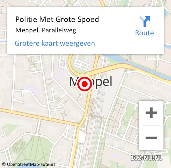 Locatie op kaart van de 112 melding: Politie Met Grote Spoed Naar Meppel, Parallelweg op 20 december 2024 15:34