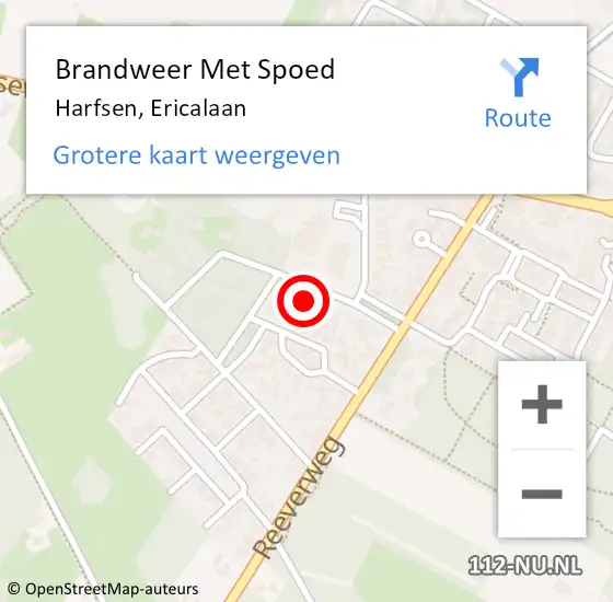 Locatie op kaart van de 112 melding: Brandweer Met Spoed Naar Harfsen, Ericalaan op 20 december 2024 15:47