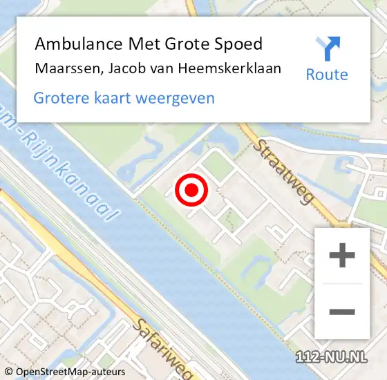 Locatie op kaart van de 112 melding: Ambulance Met Grote Spoed Naar Maarssen, Jacob van Heemskerklaan op 31 oktober 2014 04:17