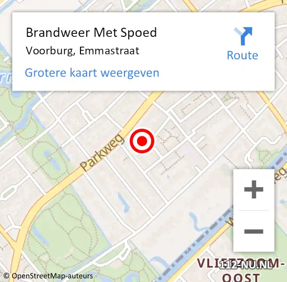 Locatie op kaart van de 112 melding: Brandweer Met Spoed Naar Voorburg, Emmastraat op 20 december 2024 15:59