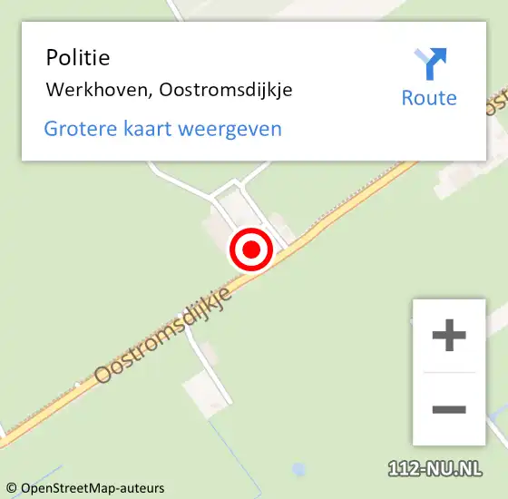 Locatie op kaart van de 112 melding: Politie Werkhoven, Oostromsdijkje op 20 december 2024 16:03