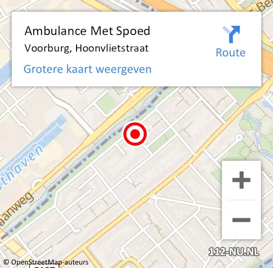 Locatie op kaart van de 112 melding: Ambulance Met Spoed Naar Voorburg, Hoonvlietstraat op 20 december 2024 16:07