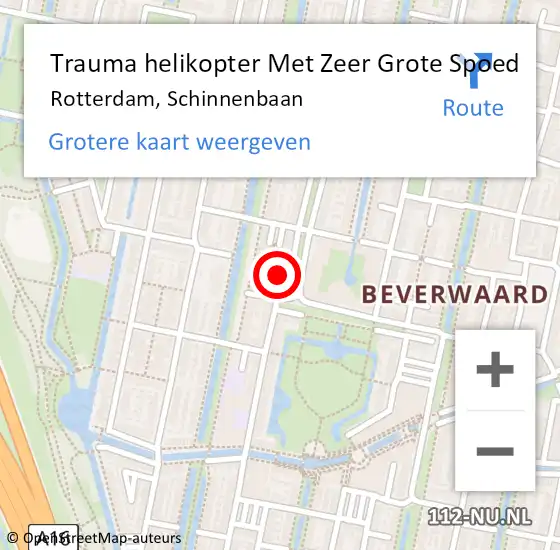 Locatie op kaart van de 112 melding: Trauma helikopter Met Zeer Grote Spoed Naar Rotterdam, Schinnenbaan op 20 december 2024 16:22