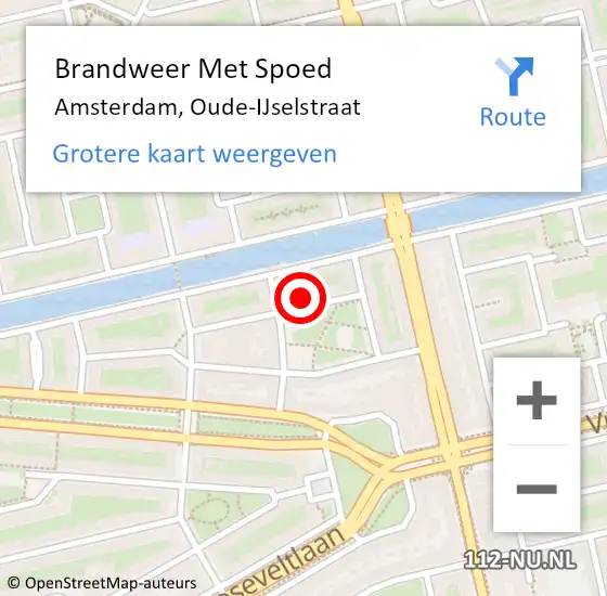 Locatie op kaart van de 112 melding: Brandweer Met Spoed Naar Amsterdam, Oude-IJselstraat op 20 december 2024 16:28