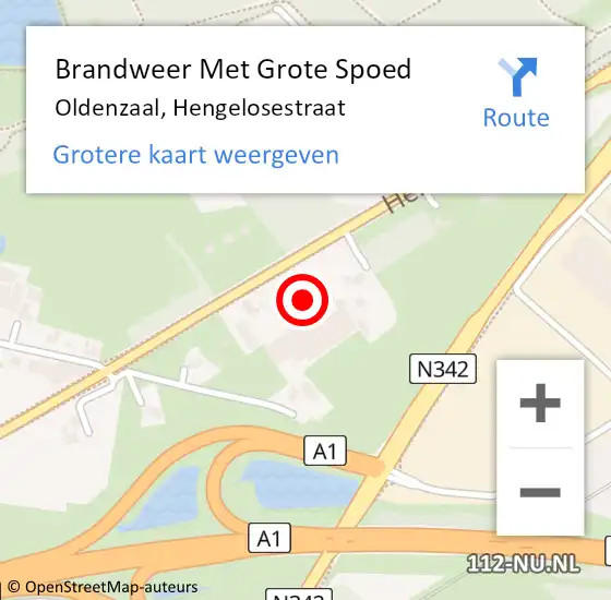 Locatie op kaart van de 112 melding: Brandweer Met Grote Spoed Naar Oldenzaal, Hengelosestraat op 20 december 2024 17:09