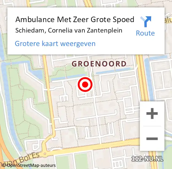 Locatie op kaart van de 112 melding: Ambulance Met Zeer Grote Spoed Naar Schiedam, Cornelia van Zantenplein op 20 december 2024 17:16