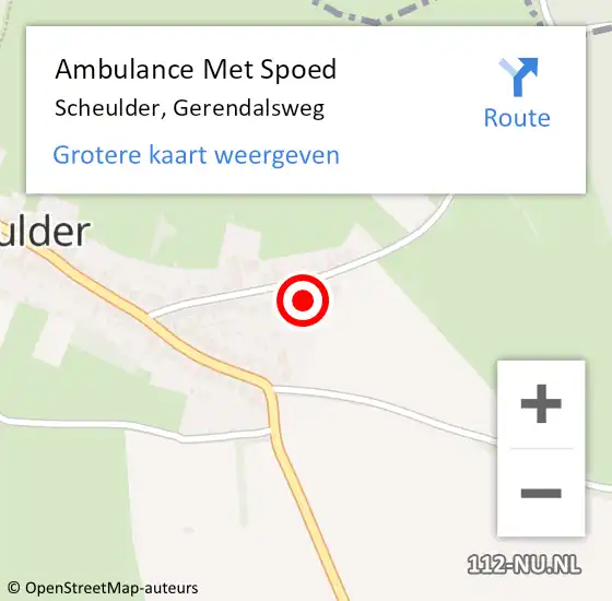 Locatie op kaart van de 112 melding: Ambulance Met Spoed Naar Scheulder, Gerendalsweg op 31 oktober 2014 05:01