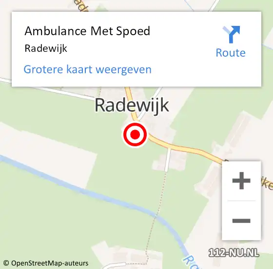 Locatie op kaart van de 112 melding: Ambulance Met Spoed Naar Radewijk op 20 december 2024 17:46