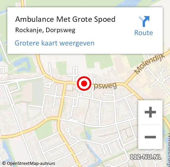 Locatie op kaart van de 112 melding: Ambulance Met Grote Spoed Naar Rockanje, Dorpsweg op 20 december 2024 17:55