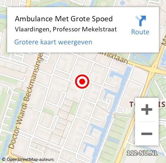 Locatie op kaart van de 112 melding: Ambulance Met Grote Spoed Naar Vlaardingen, Professor Mekelstraat op 20 december 2024 18:12