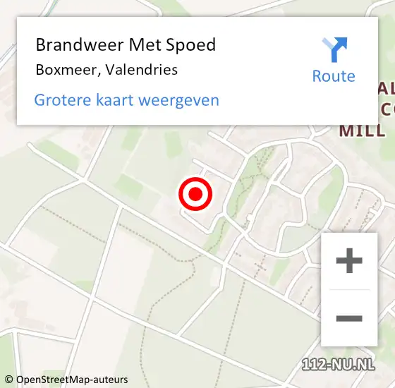 Locatie op kaart van de 112 melding: Brandweer Met Spoed Naar Boxmeer, Valendries op 20 december 2024 18:32