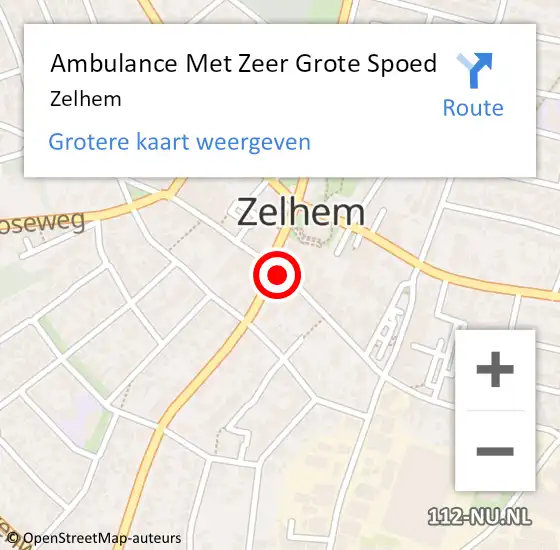 Locatie op kaart van de 112 melding: Ambulance Met Zeer Grote Spoed Naar Zelhem op 20 december 2024 19:04