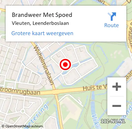 Locatie op kaart van de 112 melding: Brandweer Met Spoed Naar Vleuten, Leenderboslaan op 20 december 2024 19:05