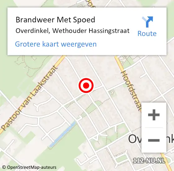 Locatie op kaart van de 112 melding: Brandweer Met Spoed Naar Overdinkel, Wethouder Hassingstraat op 20 december 2024 19:36