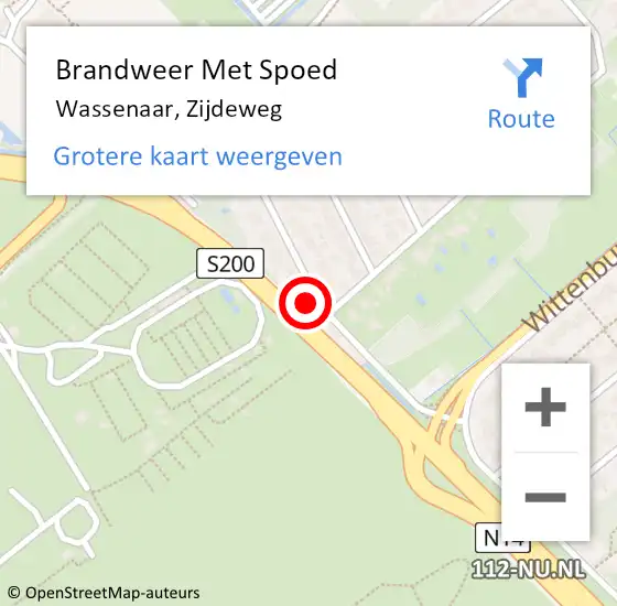 Locatie op kaart van de 112 melding: Brandweer Met Spoed Naar Wassenaar, Zijdeweg op 20 december 2024 19:36