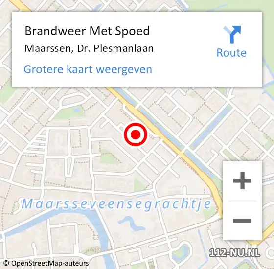 Locatie op kaart van de 112 melding: Brandweer Met Spoed Naar Maarssen, Dr. Plesmanlaan op 20 december 2024 19:37