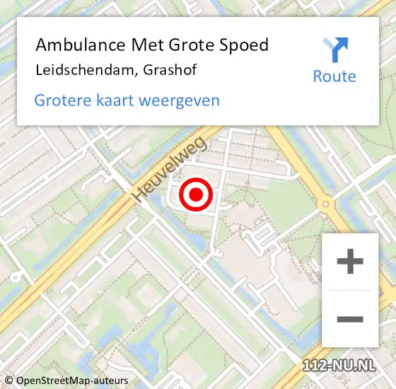 Locatie op kaart van de 112 melding: Ambulance Met Grote Spoed Naar Leidschendam, Grashof op 20 december 2024 20:28