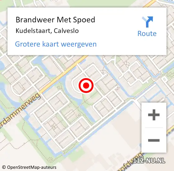 Locatie op kaart van de 112 melding: Brandweer Met Spoed Naar Kudelstaart, Calveslo op 20 december 2024 20:38