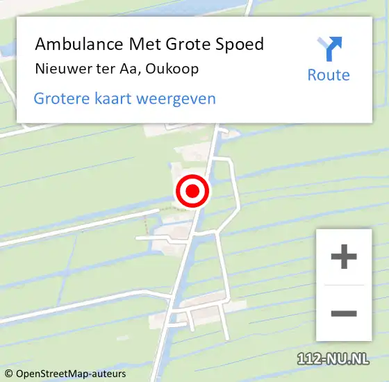 Locatie op kaart van de 112 melding: Ambulance Met Grote Spoed Naar Nieuwer ter Aa, Oukoop op 20 december 2024 21:22