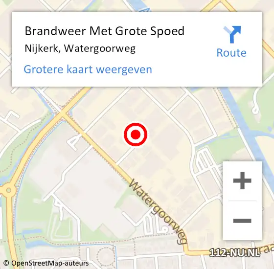 Locatie op kaart van de 112 melding: Brandweer Met Grote Spoed Naar Nijkerk, Watergoorweg op 20 december 2024 22:02