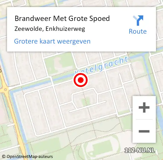 Locatie op kaart van de 112 melding: Brandweer Met Grote Spoed Naar Zeewolde, Enkhuizerweg op 20 december 2024 23:18