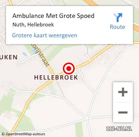 Locatie op kaart van de 112 melding: Ambulance Met Grote Spoed Naar Nuth, Hellebroek op 31 oktober 2014 07:19