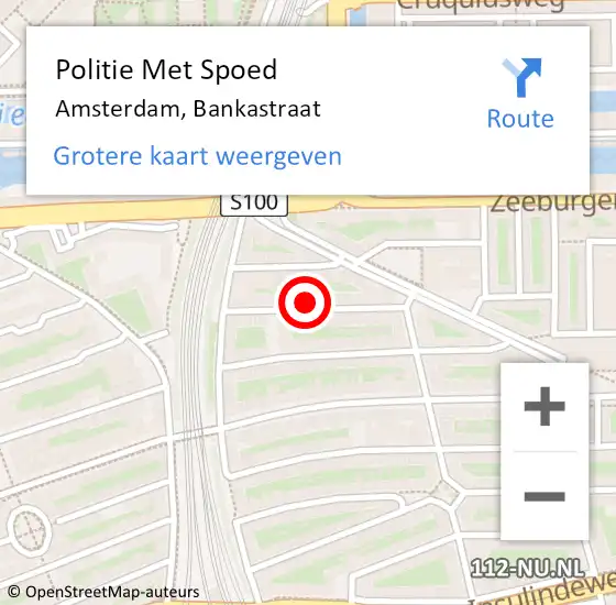 Locatie op kaart van de 112 melding: Politie Met Spoed Naar Amsterdam, Bankastraat op 21 december 2024 00:25