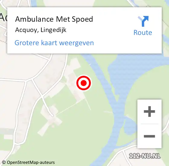 Locatie op kaart van de 112 melding: Ambulance Met Spoed Naar Acquoy, Lingedijk op 31 oktober 2014 07:23