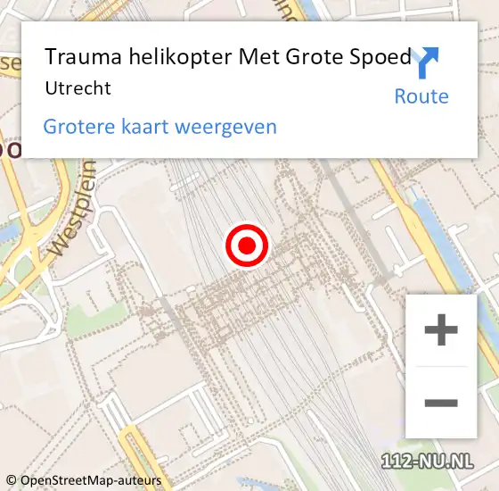 Locatie op kaart van de 112 melding: Trauma helikopter Met Grote Spoed Naar Utrecht op 21 december 2024 00:40