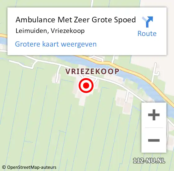 Locatie op kaart van de 112 melding: Ambulance Met Zeer Grote Spoed Naar Leimuiden, Vriezekoop op 21 december 2024 00:54