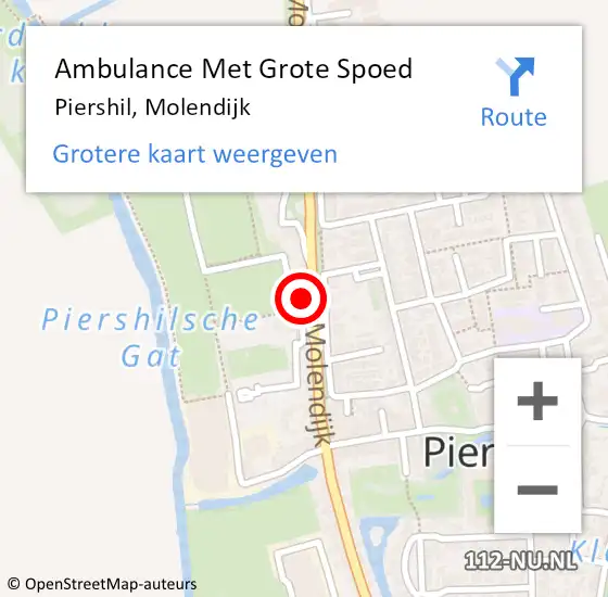 Locatie op kaart van de 112 melding: Ambulance Met Grote Spoed Naar Piershil, Molendijk op 21 december 2024 01:19