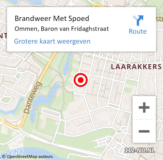 Locatie op kaart van de 112 melding: Brandweer Met Spoed Naar Ommen, Baron van Fridaghstraat op 21 december 2024 01:46