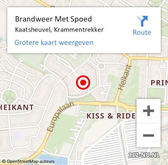 Locatie op kaart van de 112 melding: Brandweer Met Spoed Naar Kaatsheuvel, Krammentrekker op 21 december 2024 02:55