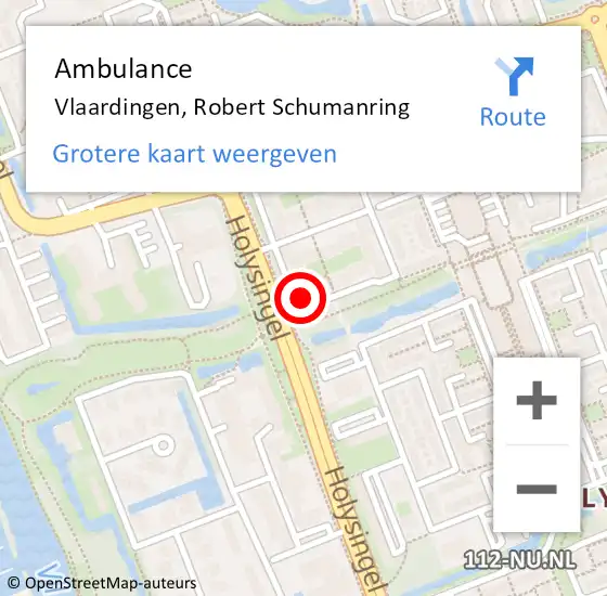 Locatie op kaart van de 112 melding: Ambulance Vlaardingen, Robert Schumanring op 21 december 2024 03:43