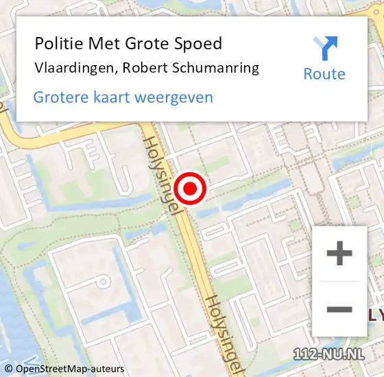 Locatie op kaart van de 112 melding: Politie Met Grote Spoed Naar Vlaardingen, Robert Schumanring op 21 december 2024 03:43